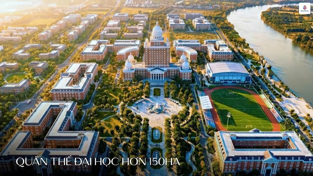 Phối cảnh quần thể đại học quốc tế rộng 150ha trong quy hoạch Vinhomes Hóc Môn