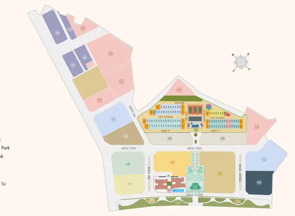 Mặt bằng tổng thể phân khu chức năng dự án Imperia Hanoi Garden City